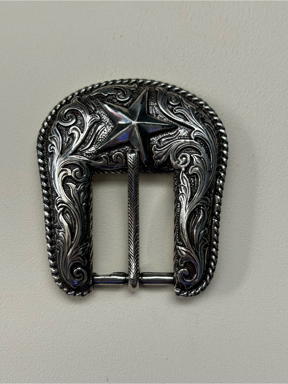 Silver Plated Western Star Embossed Women’s Replacement Belt Buckle